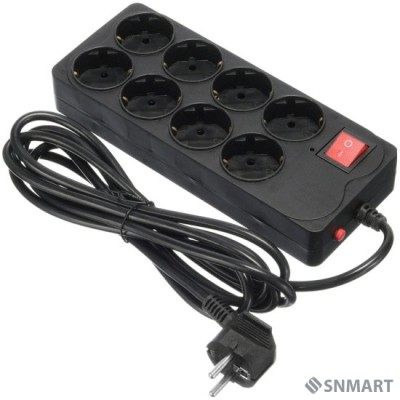 BURO Сетевой фильтр 8 розеток (800SH-5-B),5м, черный коробка [1180915]
