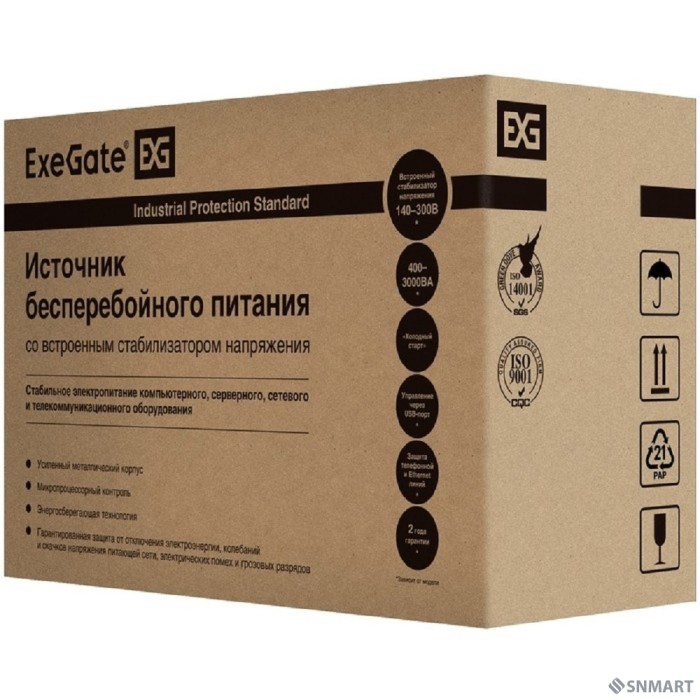 Exegate EP285503RUS ИБП ExeGate SpecialPro Smart LLB-1500.LCD.AVR.EURO.RJ <1500VA/950W, LCD, AVR, 4 евророзетки, RJ45/11, Black>