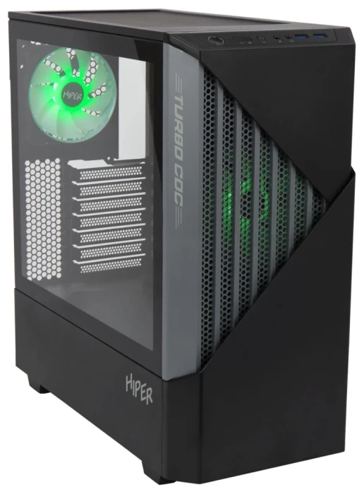 Компьютерный корпус Hiper CC BG черный без БП ATX