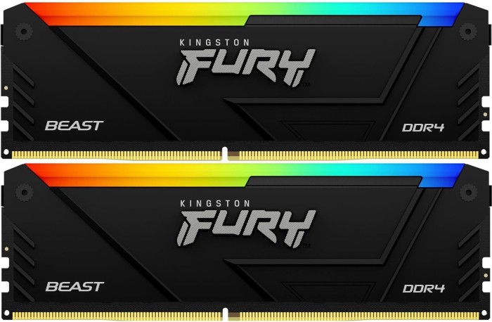 Оперативная память DDR4 Kingston Fury Beast Black RGB 2x32 ГБ 3600MHz (KF436C18BB2AK2/64)