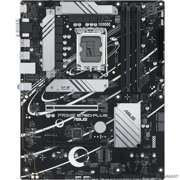 ASUS PRIME B760-PLUS (Socket 1700, ATX, 4xDDR5(192GB), DP/HDMI, 2xPCIe 4.0x16/1xPCIe 4.0, 1xLAN (2.5GbE), 4xSATA 6Gb/s, 2xM.2, 2xUSB 3.2, 4xUSB 2.0, 1xPS/2)