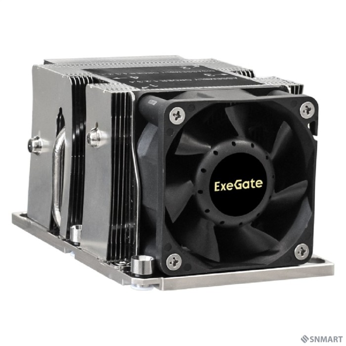 Exegate EX293440RUS Кулер ExeGate ESNK-P0068APS4.PWM.2U.3647.Cu [Al+Cu, 2U, 3 тепл. трубки, LGA3647, TDP 205W, Fan 80mm, PWM, 2100-6800RPM, 2 ball bearing, 4pin, 52db, 410г, на винтах, с термопастой]