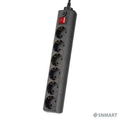 Perfeo Сетевой фильтр &quot;POWER+&quot;,PF_A4674 (5,0м, 6 розеток, черный (PF-PP-6/5,0-B))