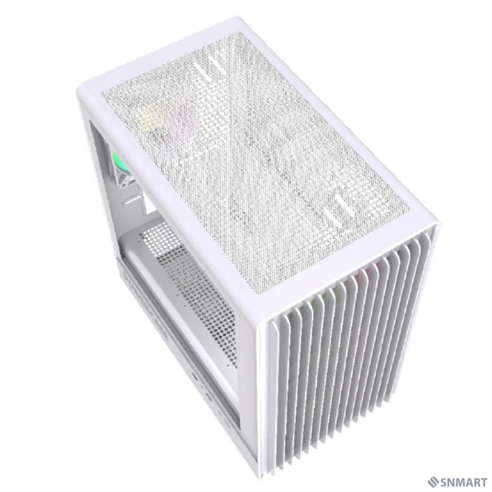Powercase Корпус Mistral Micro C4W ARGB, Tempered Glass, 4x 120mm ARGB PWM Fan, белый, mATX  (CMMCW-A4)