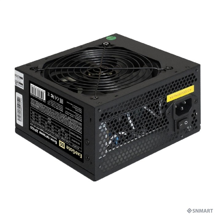 Exegate EX219459RUS / 251764 Блок питания 400W ATX-XP400 OEM, black, 12cm fan, 24+4pin, 3*SATA, 1*FDD, 2*IDE
