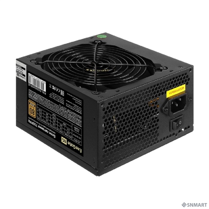 Exegate EX292343RUS-OEM Блок питания 750W ExeGate 80 PLUS® Bronze 750PPH-OEM (ATX, APFC, КПД 89% (80 PLUS Bronze), 12cm fan, 24pin, 2x(4+4)pin, 4xPCI-E, 6xSATA, 3xIDE, black, RTL)