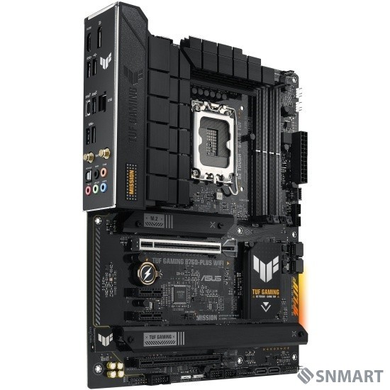ASUS TUF GAMING B760-PLUS WIFI (Socket 1700, ATX, 4xDDR5(192GB), DP/HDMI, 1xPCIe 5.0x16/1xPCIe 3.0x16/2xPCIe 3.0, 1xLAN (2.5GbE), Wi-Fi, BT, 4xSATA 6Gb/s, 3xM.2, 1xType-C, 4xUSB 3.2, 1xUSB 2.0)