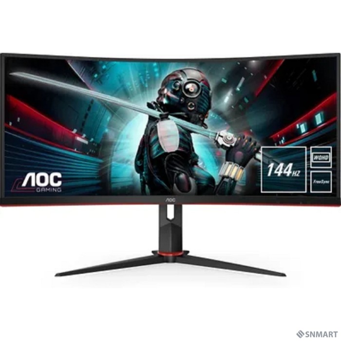 LCD AOC 34" CU34G2X Black-Red [VA curved 3440x1440 144Hz 1ms 178/178 300cd 2xHDMI2.0 2xDisplayPort HAS]