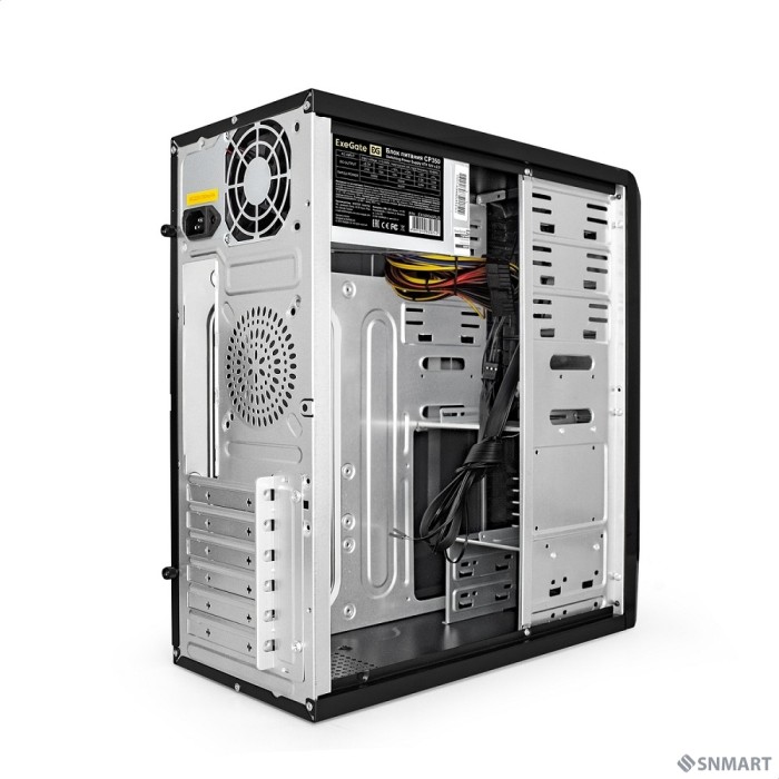 Exegate EX283215RUS Корпус Miditower ExeGate CP-603UB Black, ATX, <CP350W, 80mm>, 2*USB+2*USB3.0, Audio, замок блокировки кнопки питания