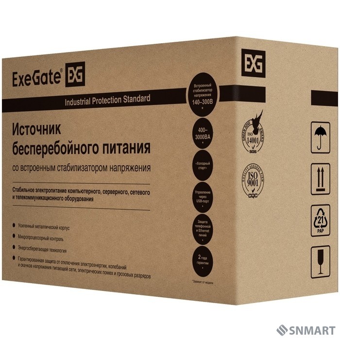Exegate EX292631RUS ИБП ExeGate SpecialPro Smart LLB-2000.LCD.AVR.4C13.RJ.USB <2000VA/1200W, LCD, AVR, 4*C13,RJ45/11,USB, металлический корпус, Black>