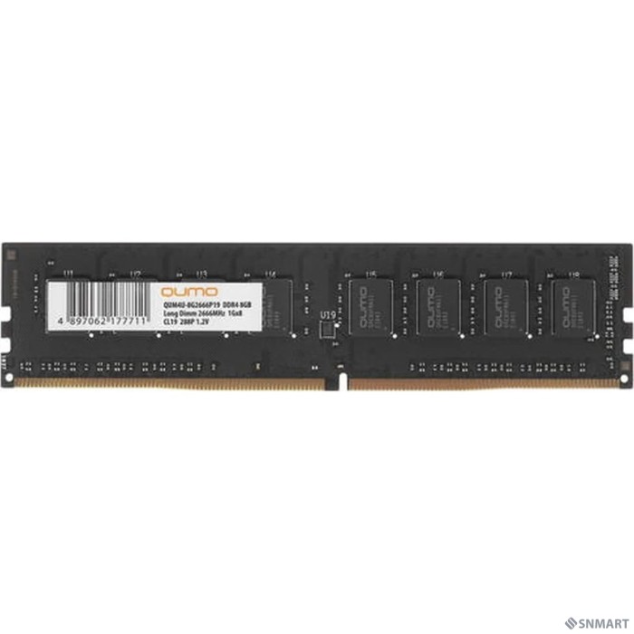 QUMO DDR4 DIMM 8GB QUM4U-8G2666P19 PC4-21300, 2666MHz OEM/RTL
