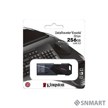 Kingston USB Drive 256GB DataTraveler Exodia Onyx, USB 3.2, Черный матовый [DTXON/256GB]