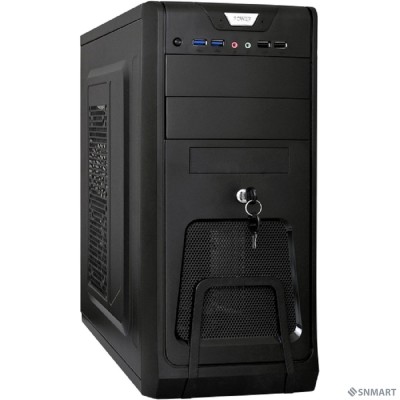 Exegate EX283218RUS Корпус Miditower ExeGate CP-603UB Black, ATX, &lt;CP500W, 80mm&gt;, 2*USB+2*USB3.0, Audio, замок блокировки кнопки питания