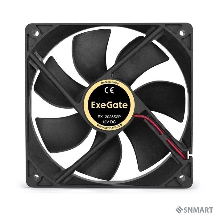 Exegate EX294048RUS Вентилятор ExeGate EX12025S2P, 120x120x25 мм, Sleeve bearing (подшипник скольжения), 2pin (разъем 2.54; для блоков питания ATX), 1400RPM, 25dBA