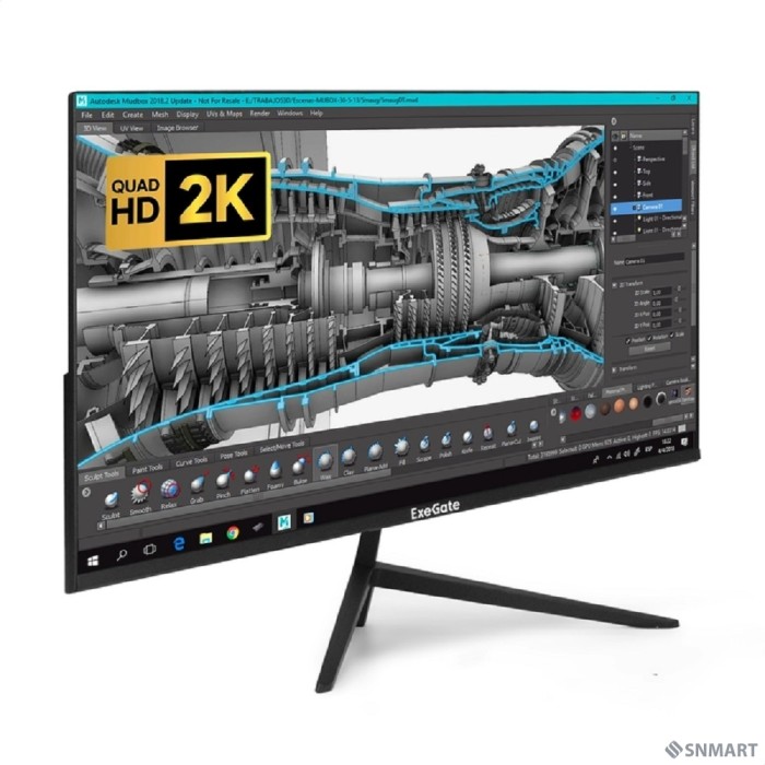 LCD ExeGate 27" ES2707CA SmartView [IPS 2560x1440 75Hz 1ms 16:9 300cd 1000:1 178/178 HDMI DisplayPort USB VESA] [EX297307RUS]