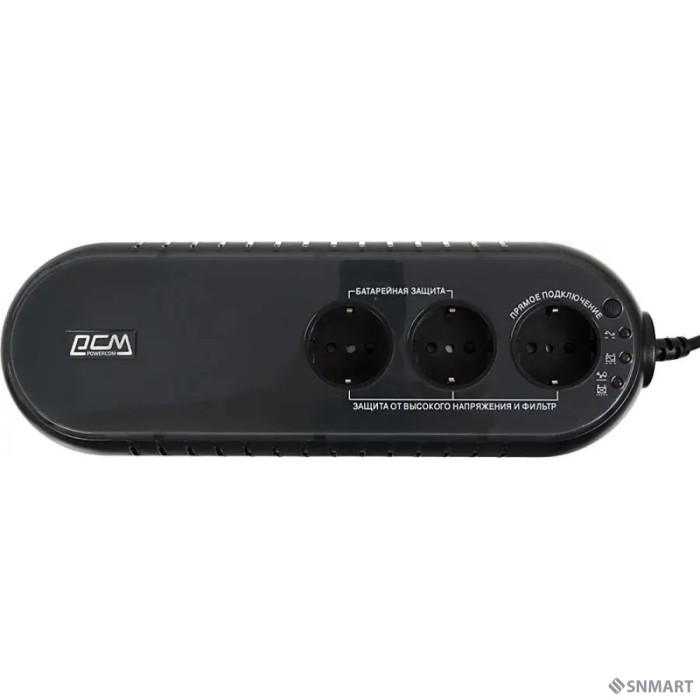 PowerCom WOW-500U ИБП [OffLine, 500VA / 250W, Tower, 3xEURO, USB] (37370)