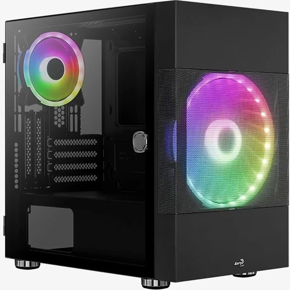 Компьютерный корпус Aerocool Atomic-G-BK-v1 черный без БП mATX
