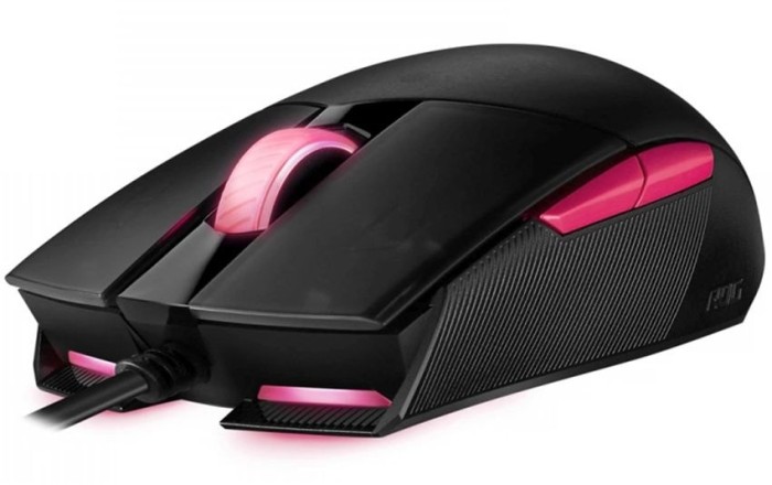 Мышь Asus Strix Impact II Electro Punk черный/розовый оптическая (6200dpi) USB для ноутбука (4but)