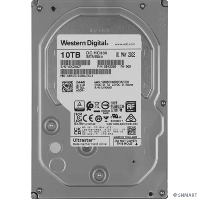 10Tb WD Ultrastar DC HC330 [SATA3 6Gb/s, 7200 rpm, 256mb buffer, 3.5"]  [0B42266/0B42301] WUS721010ALE6L4