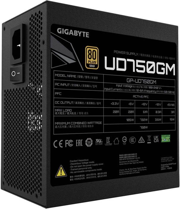 Блок питания для компьютера Gigabyte GP-UD750GM Gold 750w 120мм