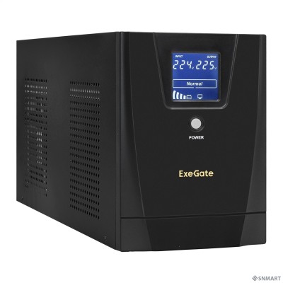 Exegate EX292636RUS ИБП ExeGate SpecialPro Smart LLB-3000.LCD.AVR.3SH.2C13.RJ.USB &lt;3000VA/1800W, LCD, AVR,3*Schuko+2*C13,RJ45/11,USB, металлический корпус, Black&gt;