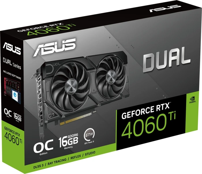 Видеокарта Asus Nvidia GeForce RTX 4060 Ti DUAL 16Gb 128bit GDDR6 (DUAL-RTX4060TI-O16G-EVO)