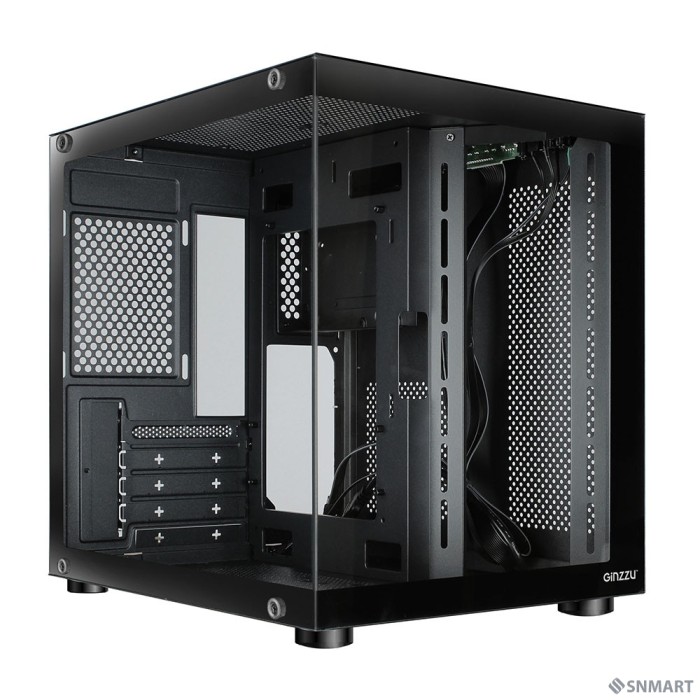 Ginzzu V100 закаленное стекло 1*USB 3.0,1*USB 2.0, AU mATX