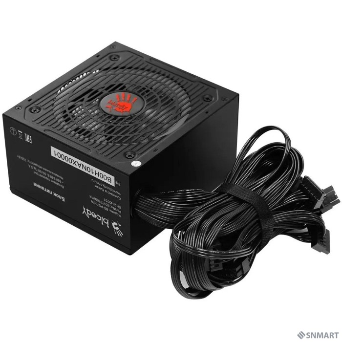 Bloody BD-PS700W ATX 700W 80 PLUS WHITE (20+4pin) APFC 120mm fan 6xSATA RTL