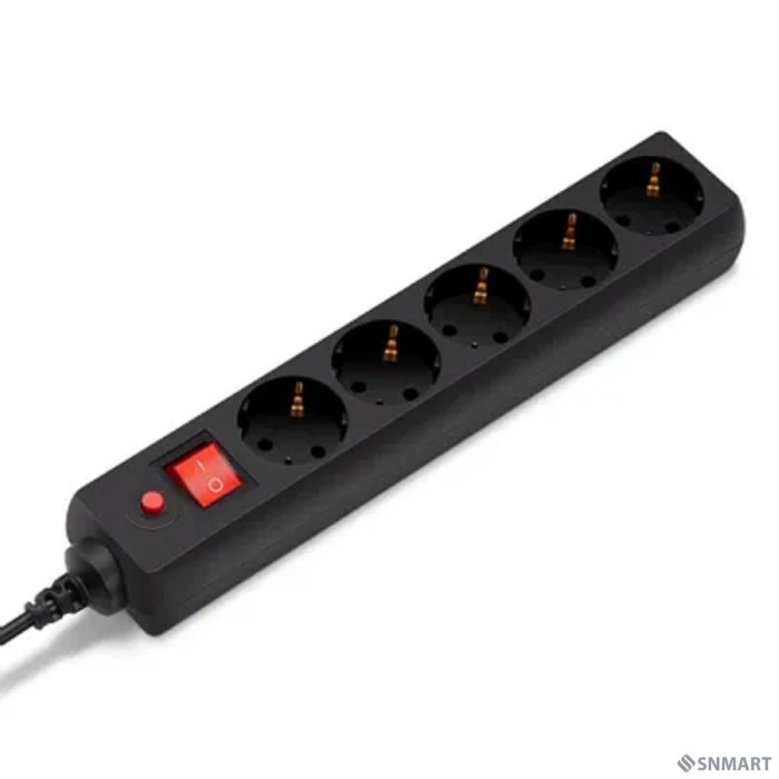 BURO Сетевой фильтр, 5 розеток, 5 метров, (500SH-5-B), черный (коробка) [992296]