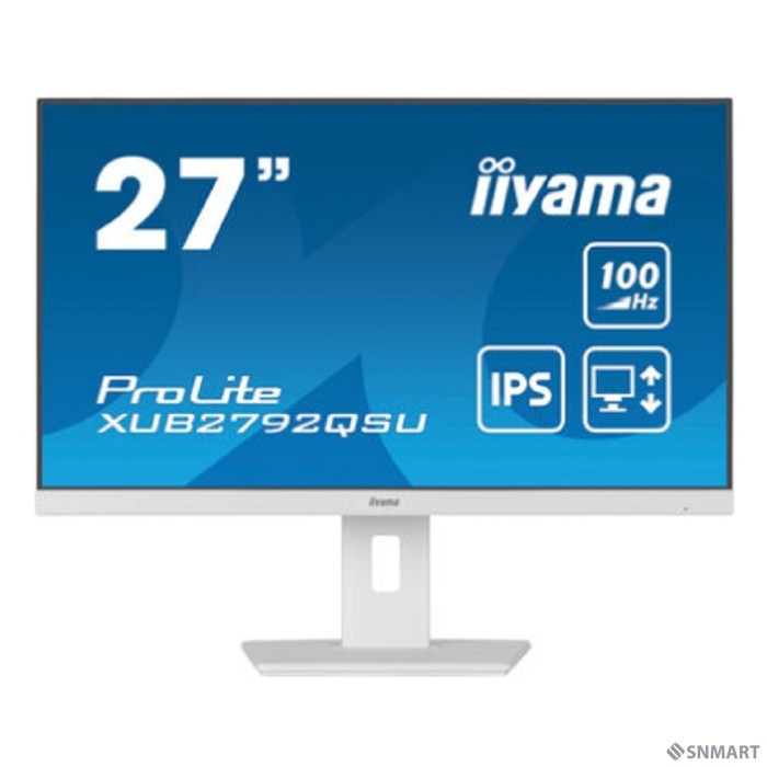 LCD IIYAMA 27" XUB2792QSU-W6 белый [IPS 2560x1440 100Hz 250cd DVI HDMI DisplayPort USB M/M HAS Pivot]