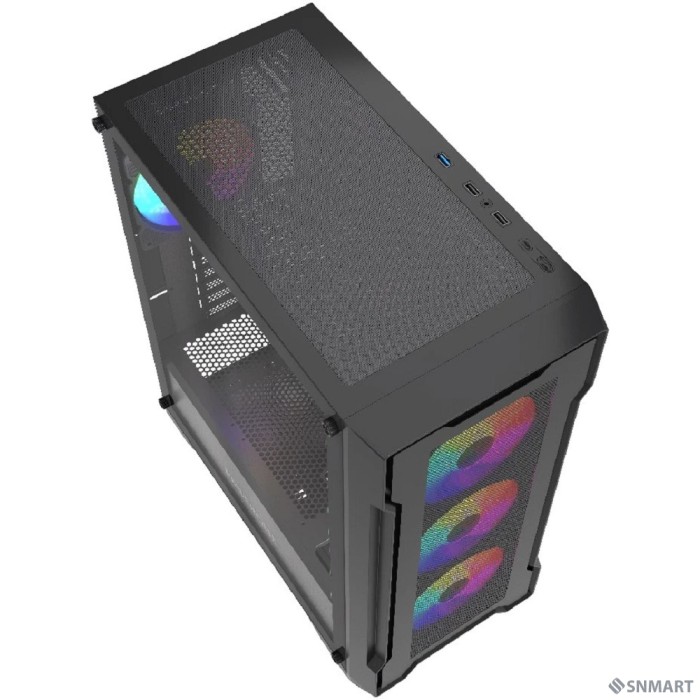 Powercase Mistral X4B, Tempered Glass, 4x 120mm FRGB Fans, чёрный, ATX  (CMXB-L4)