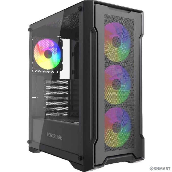 Powercase Mistral X4B, Tempered Glass, 4x 120mm FRGB Fans, чёрный, ATX  (CMXB-L4)