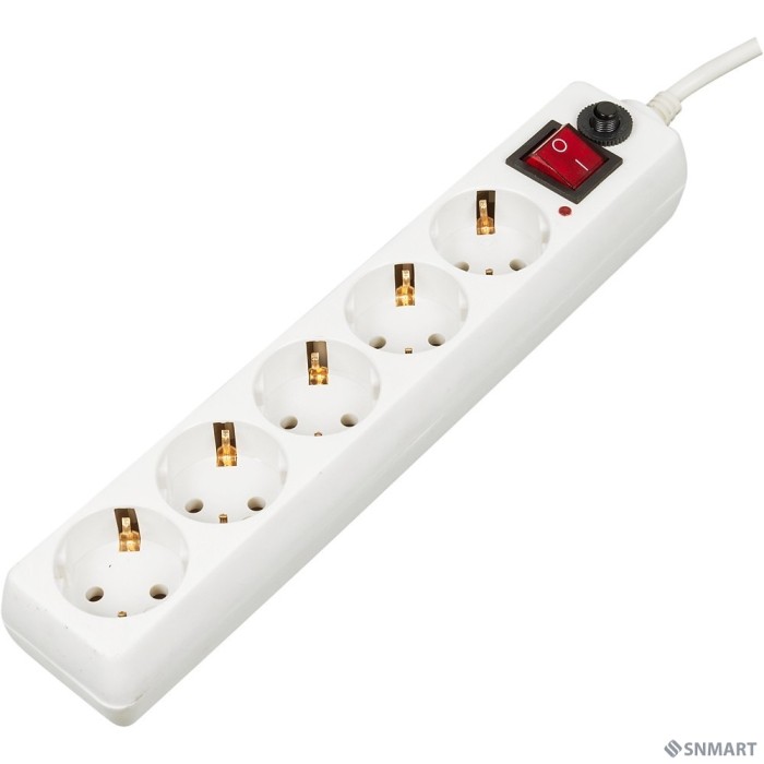 BURO Сетевой фильтр, 5 розеток, 5 метров, (500SH-5-W), белый (коробка) [992295]