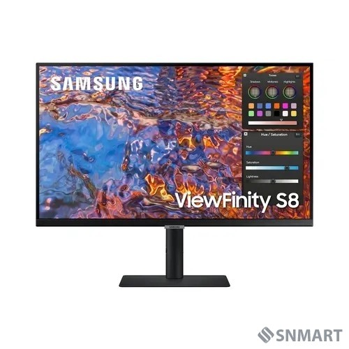 LCD Samsung 27" S27B800PXI черный [IPS 3840x2160 60Hz 1ms 400cd(350cd) 16:9 178/178 1000:1 10bit(8bit+FRC) RJ45 3xUSB3.0 USB-C HDMI2.0 DisplayPort1.4 HAS Pivot]