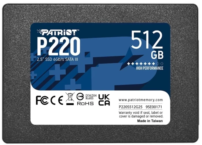 Накопитель SSD Patriot 512 ГБ P220 2.5" SATA-III (P220S512G25)