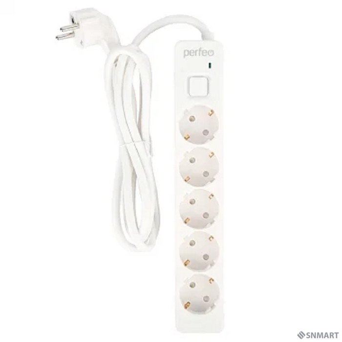 Perfeo сетевой фильтр "REAL  STREAM, 3,0м, 5 розеток, 16А, 3500 Вт, тройная защита, белый. [PF_E1506]