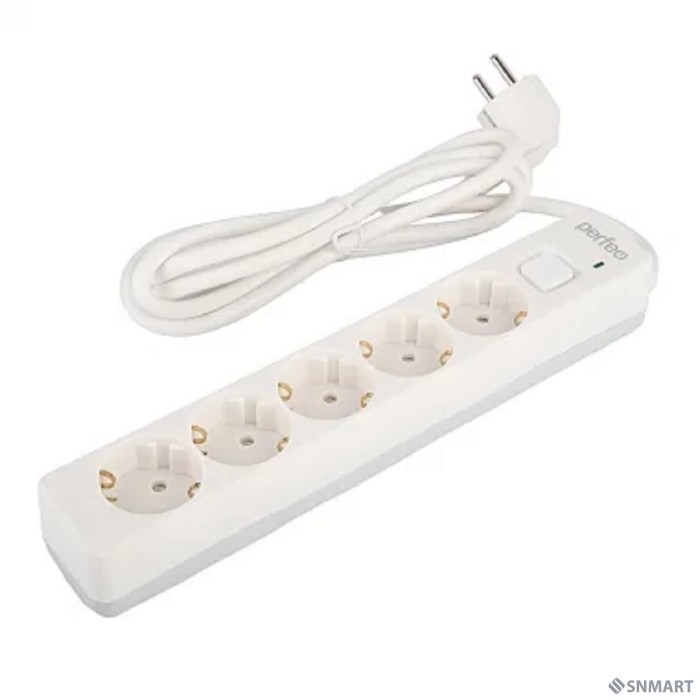Perfeo сетевой фильтр "REAL  STREAM, 3,0м, 5 розеток, 16А, 3500 Вт, тройная защита, белый. [PF_E1506]