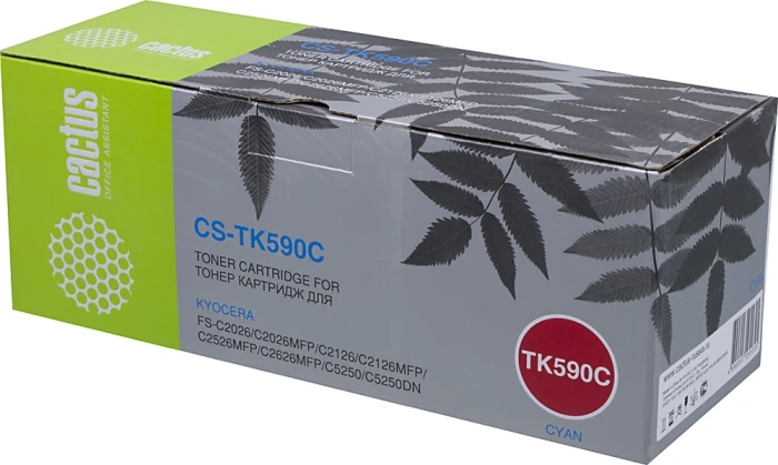 Картридж лазерный Cactus CS-TK590C TK-590C голубой (5000стр.) для Kyocera FS-C2026MFP/C2126MFP/C2526MFP/C2626MFP/C5250DN