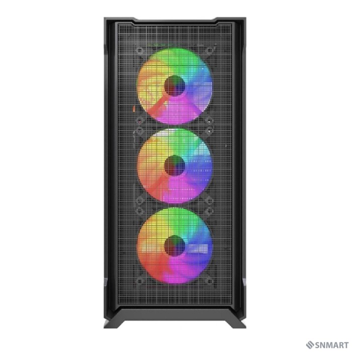 Powercase Mistral AZ4B ARGB, Tempered Glass, 4x 120mm ARGB Fans, чёрный, ATX  (CMAZB-A4)