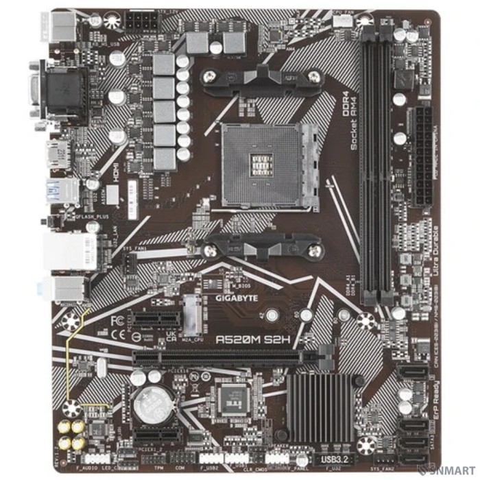 Gigabyte A520M S2H [Soc-AM4 AMD A520 2xDDR4 mATX AC`97 8ch(7.1) GbLAN RAID+VGA+DVI+HDMI]