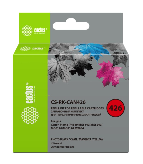 Заправка для ПЗК Cactus CS-RK-CAN426 многоцветный 4x30мл для Canon Pixma iP4840