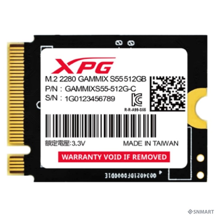 ADATA SSD M.2 512GB XPG GAMMIX S55 PCIe Gen4x4 with NVMe SGAMMIXS55-512G-C