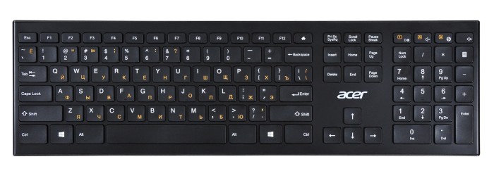 Клавиатура Acer OKR010 черный USB беспроводная slim Multimedia (ZL.KBDEE.003)