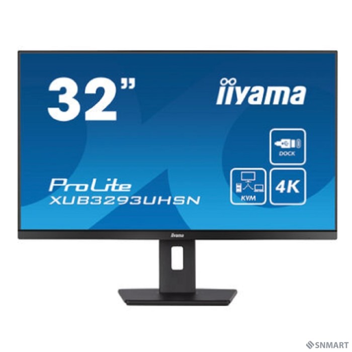LCD IIYAMA 31.5" XUB3293UHSN-B5 [IPS 3640x2160 75Hz 4ms 350cd 1000:1 10bit(8bit+FRC) HDMI DisplayPort 2xUSB3.0 USB-C(PD 65W) RJ45 2x3W HAS VESA]