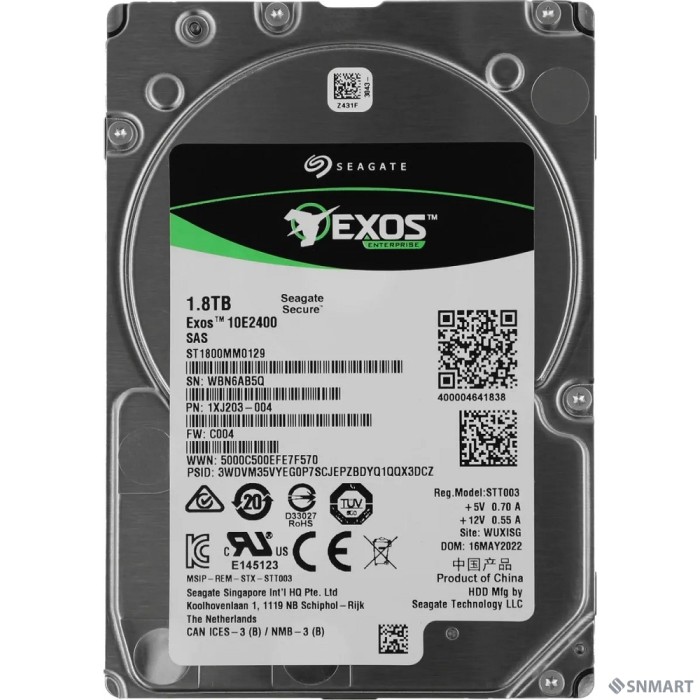 1.8TB Seagate Enterprise Performance Exos 10E2400 (ST1800MM0129) [SAS 12Gb/s, 10 000 prm, 256 mb buffer, 2.5"] (clean pulled)
