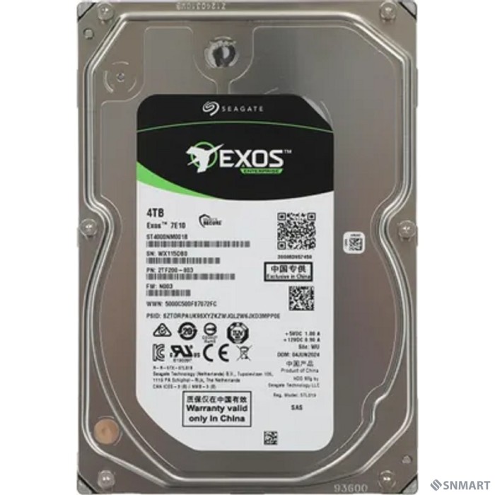 4TB Seagate Exos 7E10 (ST4000NM001B) [SAS 12Gb/s, 7200 rpm, 256mb buffer, 3.5", аналог ST4000NM005A]