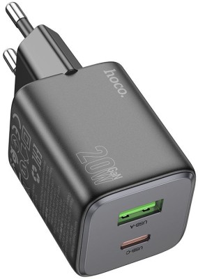 Сетевое зар./устр. Hoco N41 Almighty Black 20W 3A (PD+QC+AFC) USB-A/Type-C черный