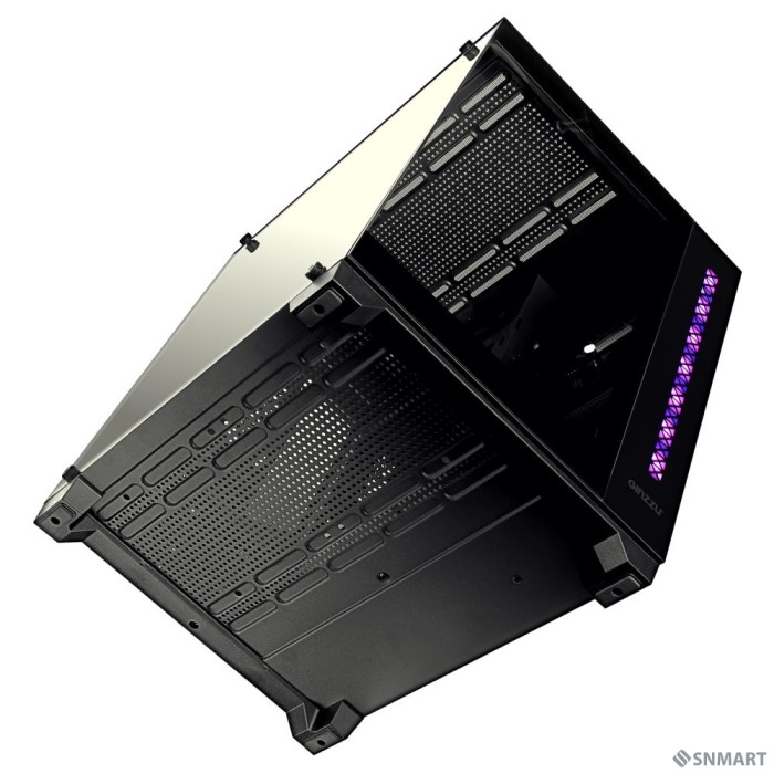 Ginzzu V520 RGB подсветка, закаленное стекло 1*USB 3.0,1*USB 2.0, AU ATX