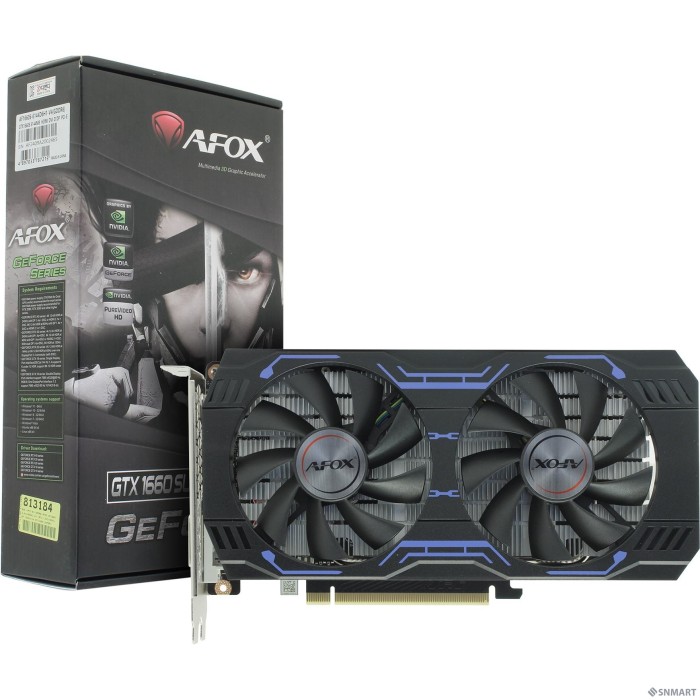 Видеокарта AFOX GTX1660 SUPER 6GB 192 bit GDDR6 DP/DVI/HDMI ATX Dual Fan (AF1660S-6144D6H1-V4) RTL