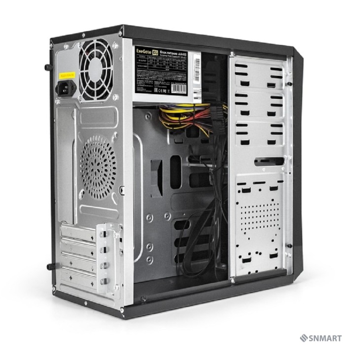 Exegate EX284037RUS Корпус Minitower BA-204U Black, mATX, <AA400, 80mm>, 2*USB+2*USB3.0, Audio